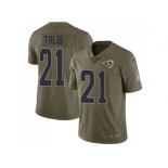 Youth Nike Los Angeles Rams #21 Aqib Talib Olive Stitched NFL Limited 2017 Salute to Service Jersey