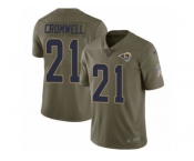 Youth Nike Los Angeles Rams #21 Nolan Cromwell Limited Olive 2017 Salute to Service NFL Jersey