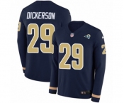 Youth Nike Los Angeles Rams #29 Eric Dickerson Limited Navy Blue Therma Long Sleeve NFL Jersey