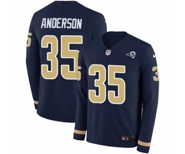 Youth Nike Los Angeles Rams #35 C.J. Anderson Limited Navy Blue Therma Long Sleeve NFL Jersey