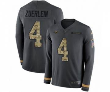 Youth Nike Los Angeles Rams #4 Greg Zuerlein Limited Black Salute to Service Therma Long Sleeve NFL Jersey