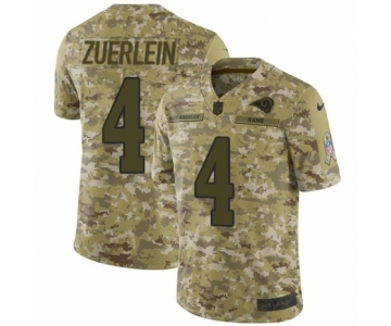 Youth Nike Los Angeles Rams #4 Greg Zuerlein Limited Camo 2018 Salute to Service NFL Jersey