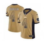 Youth Nike Los Angeles Rams #4 Greg Zuerlein Limited Gold Rush Drift Fashion NFL Jersey