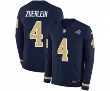 Youth Nike Los Angeles Rams #4 Greg Zuerlein Limited Navy Blue Therma Long Sleeve NFL Jersey