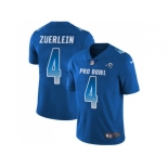 Youth Nike Los Angeles Rams #4 Greg Zuerlein Royal Stitched NFL Limited NFC 2018 Pro Bowl Jersey