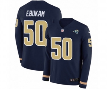 Youth Nike Los Angeles Rams #50 Samson Ebukam Limited Navy Blue Therma Long Sleeve NFL Jersey