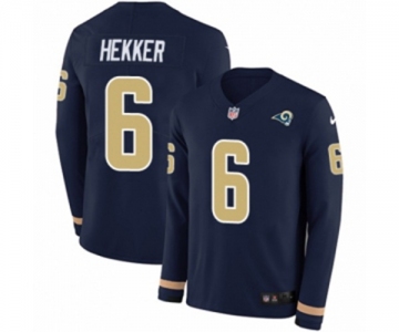 Youth Nike Los Angeles Rams #6 Johnny Hekker Limited Navy Blue Therma Long Sleeve NFL Jersey