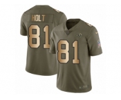 Youth Nike Los Angeles Rams #81 Torry Holt Limited Olive Gold 2017 Salute to Service NFL Jersey