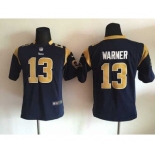 nike youth nfl jerseys st. louis rams #13 warner blue[nike]