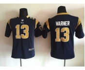 nike youth nfl jerseys st. louis rams #13 warner blue[nike]