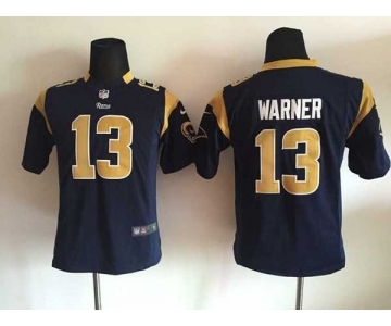 nike youth nfl jerseys st. louis rams #13 warner blue[nike]