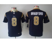 nike youth nfl jerseys st. louis rams #8 bradford dk.blue[nike limited]