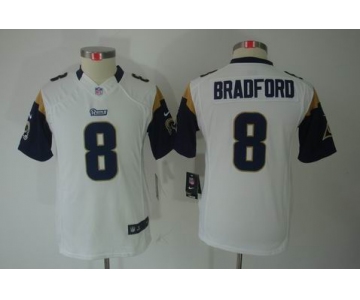 nike youth nfl jerseys st. louis rams #8 bradford white[nike limited]