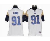 nike youth nfl jerseys st. louis rams #91 long white[nike]