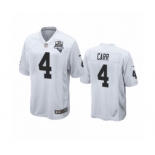 Las Vegas Raiders #4 Derek Carr White 2020 Inaugural Season Game Jersey