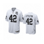 Las Vegas Raiders #42 Cory Littleton White 2020 Inaugural Season Game Jersey