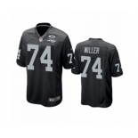 Las Vegas Raiders #74 Kolton Miller Black 2020 Inaugural Season Game Jersey