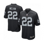 Men's Nike Oakland Raiders #22 Rashaan Melvin Game Black Team Color NFL Jersey