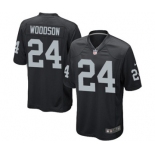 Men's Nike Oakland Raiders #24 Charles Woodson Game Black Team Color NFL Jersey