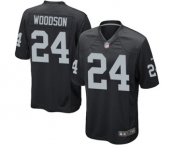 Men's Nike Oakland Raiders #24 Charles Woodson Game Black Team Color NFL Jersey