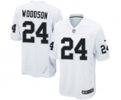 Men's Nike Oakland Raiders #24 Charles Woodson Game White NFL Jersey