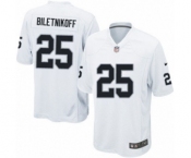 Men's Nike Oakland Raiders #25 Fred Biletnikoff Game White NFL Jersey