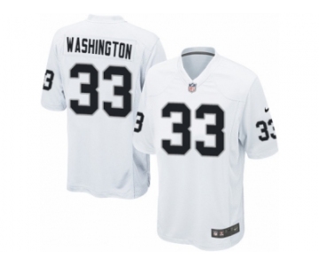 Men's Nike Oakland Raiders #33 DeAndre Washington Game White NFL Jersey