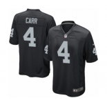 Men's Nike Oakland Raiders #4 Derek Carr Game Black Team Color NFL Jersey