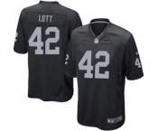 Men's Nike Oakland Raiders #42 Ronnie Lott Game Black Team Color NFL Jersey