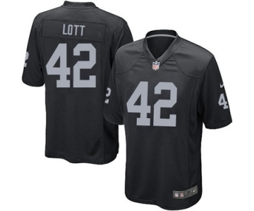 Men's Nike Oakland Raiders #42 Ronnie Lott Game Black Team Color NFL Jersey