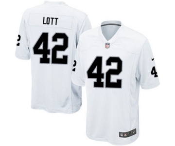 Men's Nike Oakland Raiders #42 Ronnie Lott Game White NFL Jersey