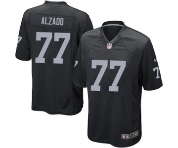 Men's Nike Oakland Raiders #77 Lyle Alzado Game Black Team Color NFL Jersey