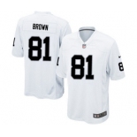 Men's Nike Oakland Raiders #81 Tim Brown Game White NFL Jersey