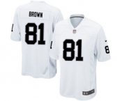 Men's Nike Oakland Raiders #81 Tim Brown Game White NFL Jersey