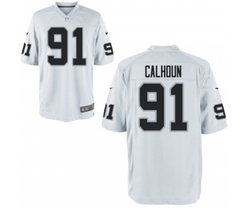 Men's Nike Oakland Raiders #91 Shilique Calhoun Game White NFL Jersey