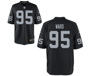 Men's Nike Oakland Raiders #95 Jihad Ward Game Black Team Color NFL Jersey