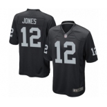 Men's Oakland Raiders #12 Zay Jones Game Black Team Color Football Jersey