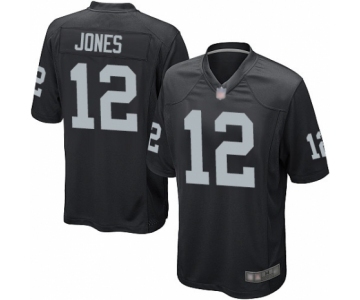 Men's Oakland Raiders #12 Zay Jones Game Black Team Color Football Jersey