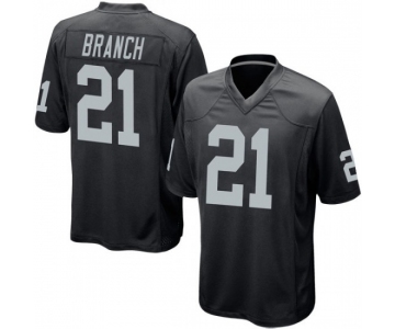 Men's Oakland Raiders #21 Branch Game Black Football Jersey