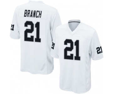 Men's Oakland Raiders #21 Branch Game White Football Jersey