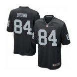 Men's Oakland Raiders #84 Antonio Brown Game Black Team Color Football Jersey