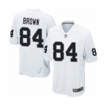 Men's Oakland Raiders #84 Antonio Brown Game White Football Jersey