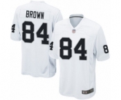 Men's Oakland Raiders #84 Antonio Brown Game White Football Jersey