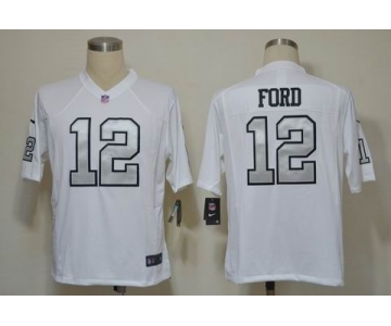 nike nfl jerseys oakland raiders #12 jacoby ford white(silver number)[Game]