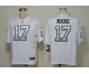 nike nfl jerseys oakland raiders #17 denarius moore white(silver number)[Game]