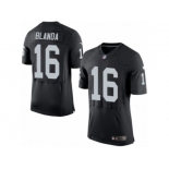 Men's Nike Oakland Raiders #16 George Blanda Elite Black Team Color NFL Jersey