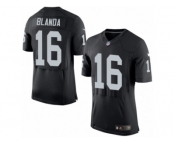 Men's Nike Oakland Raiders #16 George Blanda Elite Black Team Color NFL Jersey