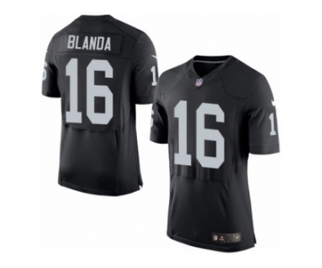 Men's Nike Oakland Raiders #16 George Blanda Elite Black Team Color NFL Jersey