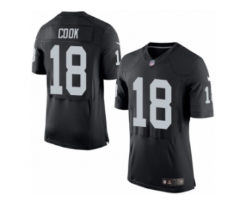 Men's Nike Oakland Raiders #18 Connor Cook Elite Black Team Color NFL Jersey