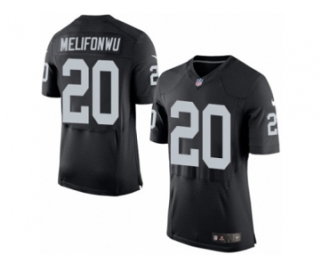 Men's Nike Oakland Raiders #20 Obi Melifonwu Elite Black Team Color NFL Jersey